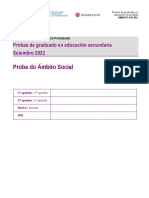 Proba Do Ámbito Social: Probas de Graduado en Educación Secundaria Setembro 2022