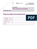 Proba Do Ámbito de Comunicación: Probas de Graduado en Educación Secundaria Setembro 2022