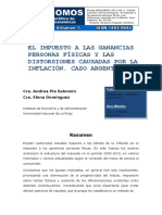 El Impuesto A Las Ganancias Personas Físicas Y Las Distorsiones Causadas Por La Inflación. Caso Argentino