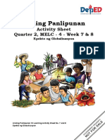 Araling Panlipunan: Activity Sheet Quarter 2, MELC - 4 - Week 7 & 8