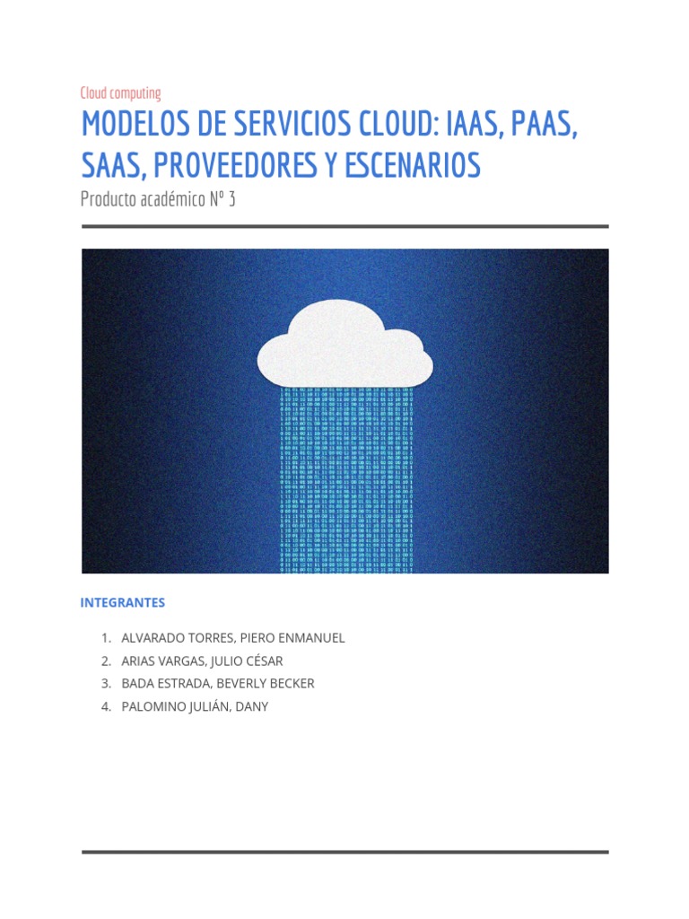 Modelos de Servicios en Cloud Computing | PDF | Software como servicio ...