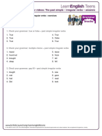 Gs Past Simple Irregular Verbs - Answers 0