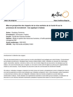 Mise en Perspective Des Impacts de La Crise Sanitaire de La Covid-19 Sur Le Processus de Recrutement - Cas Appliqué À Habeas