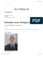 La Lettre Du Collège de France: Entretien Avec Philippe Descola