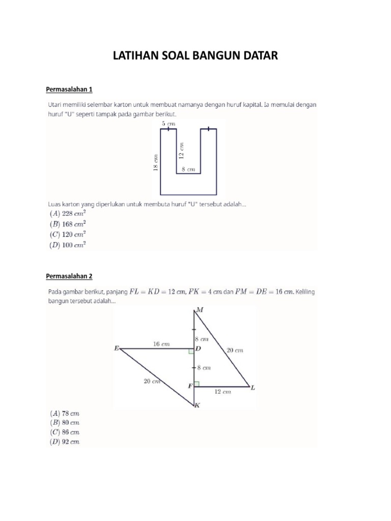 Latihan Soal Bangun Datar Pdf