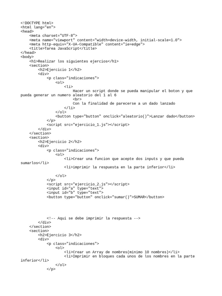 Ejercicios de JavaScript Básico | PDF | Ingeniería de software | Internet