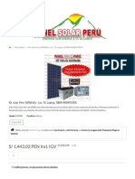 Kit solar Peru 500W/dia : Luz, TV, Laptop. ONDA MODIFICADA - Panel
