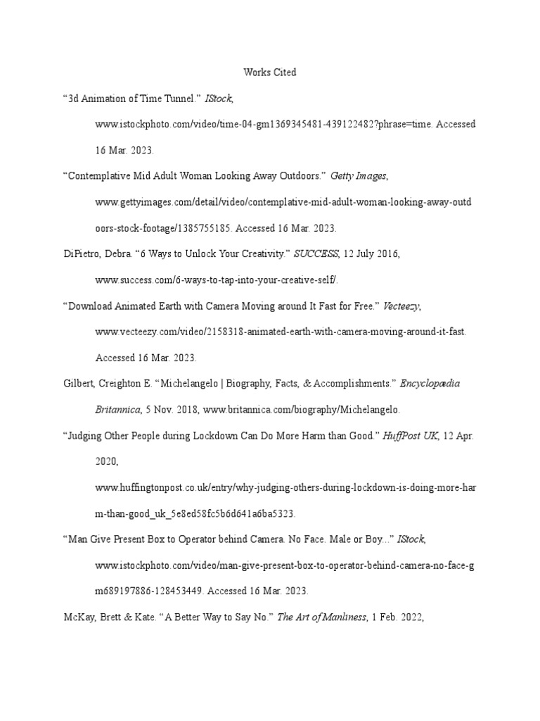 Mybib Video Essay Worksited Pdf