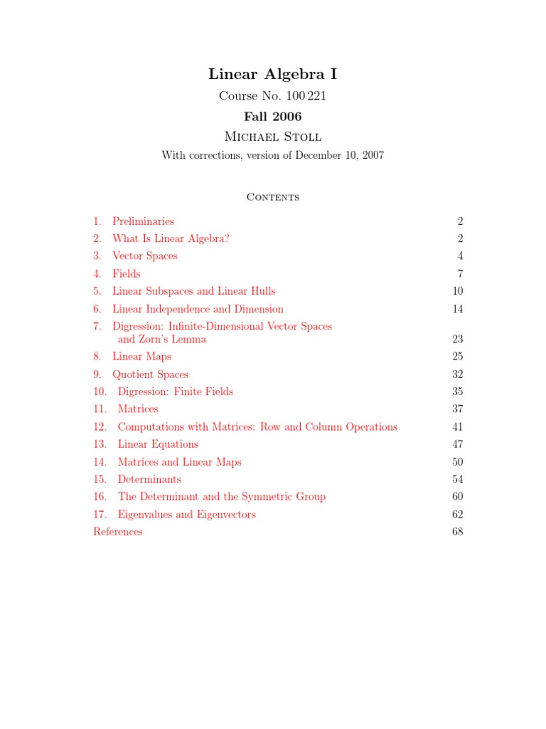 Introduction to Linear Algebra Concepts | PDF | Vector Space | Basis ...
