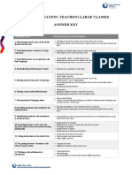 DVD Observation - Large Classes - TT Answer Key