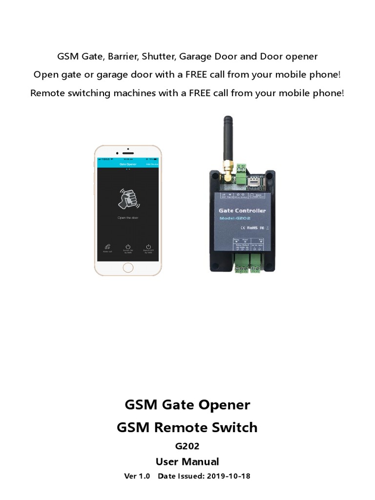 G202 GSM Gate Opener User Manual | PDF | Technology & Engineering