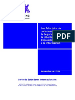 Los Principios de Johannerburgo Sobre La Seguridad Nacional, La Libertad de Expresión y El Acceso A La Información