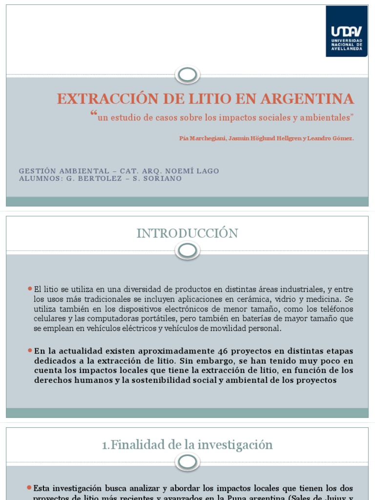 Extraccion de Litio en Argentina | PDF | Agua | Evaluación de impacto ...