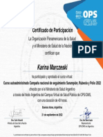 Curso Autoadministrado Campaña Nacional de Seguimiento Sarampión, Rubeola y Polio Argentina 2022-Certificado Del Curso 201180