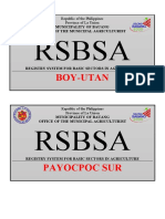 RSBSA Sticker Label Forms