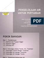 Pengelolaan Air Untuk Pertanian