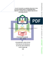 KWL (Know, Want To Know, Learned) Strategy For Teaching English Reading Comprehension in Efl Classroom: A Study of Teachers Creativity and Perception