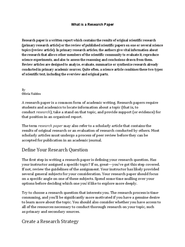 What Is A Research Paper | Download Free PDF | Academic Publishing ...