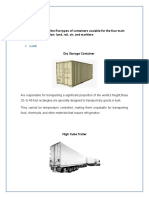 Next Make A List of The Five Types of Containers Avaiable For The Four Main Modes of Transportation: Land, Rail, Air, and Maritime