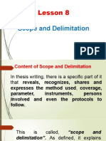 Lesson 8: Scope and Delimitation
