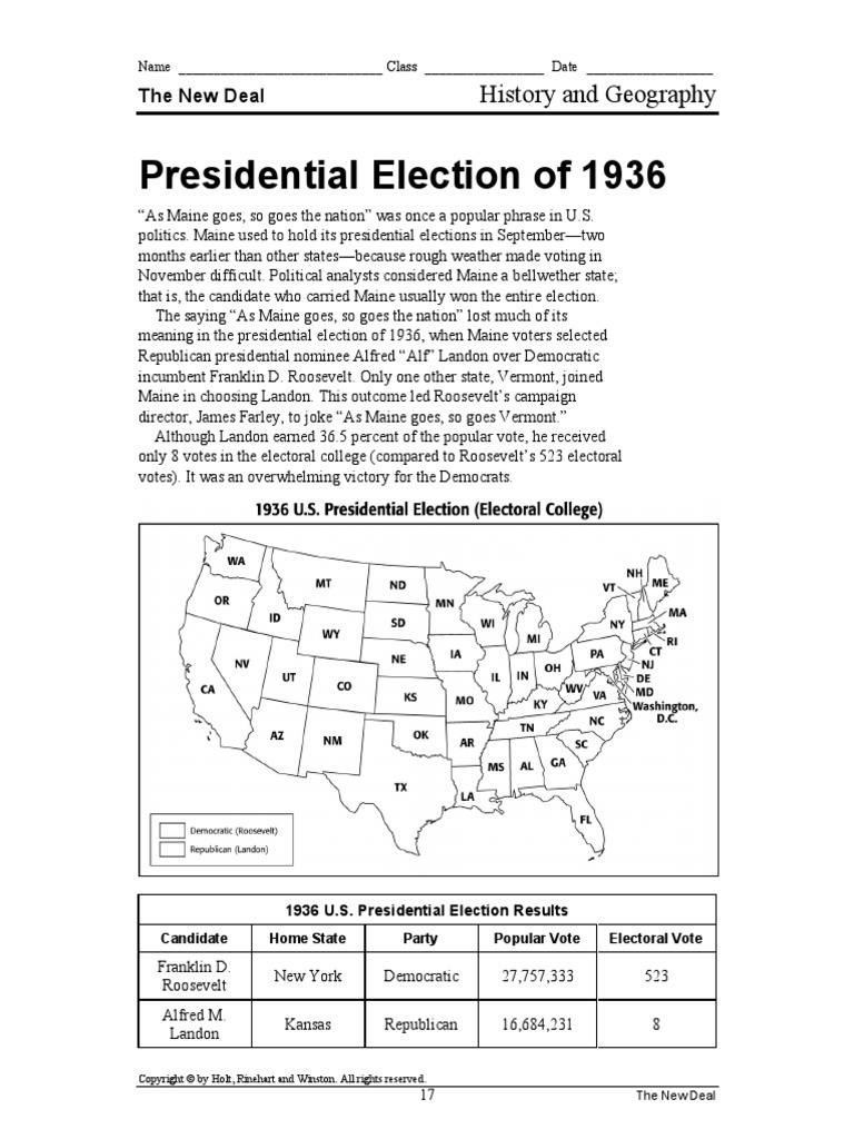 22 2 Election Map Of 1936 PDF United States Presidential Election 1698007174