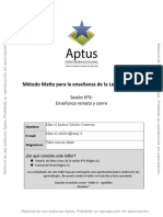 Método Matte para La Enseñanza de La Lectoescritura: Sesión N°6: Enseñanza Remota y Cierre