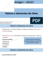 Climatologia I - 2023/1: Fatores e Elementos Do Clima