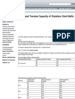 Shear and Tension Capacity of Stainless Steel Bolts Shear and Tension Capacity of Stainless Steel Bolts