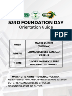53RD Foundation Day Orientation Guide
