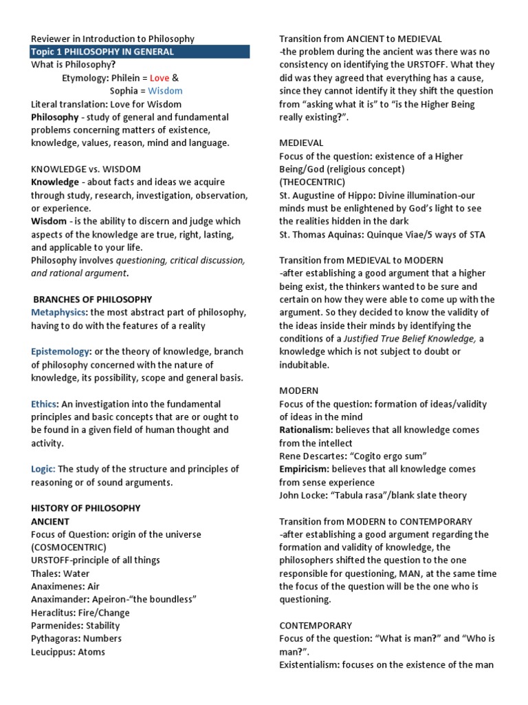 Introduction to Philosophy Overview | PDF | Knowledge | Senses