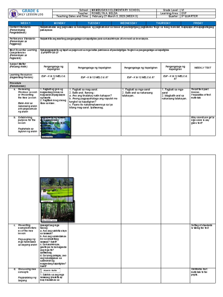 Esp6 Week 3 | PDF