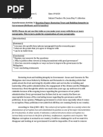 Reaction Paper: Restoring Trust and Building Integrity in Government (Brillante and Fernandes)