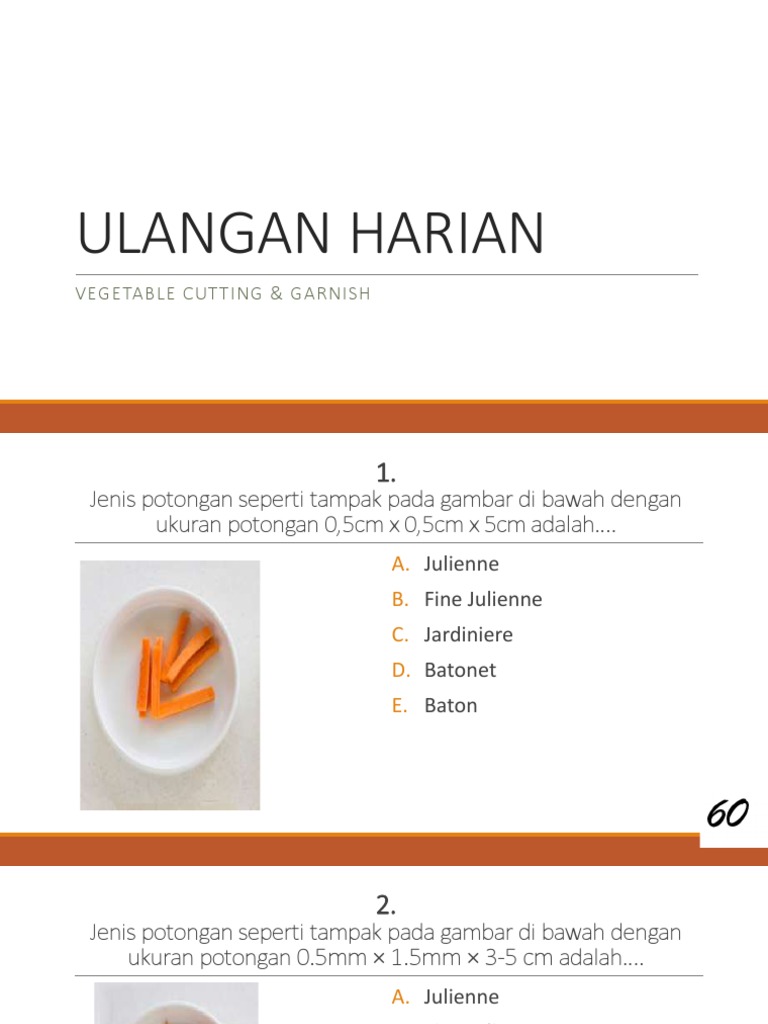 VEGETABLE CUTTING & GARNISHING TECHNIQUES PDF