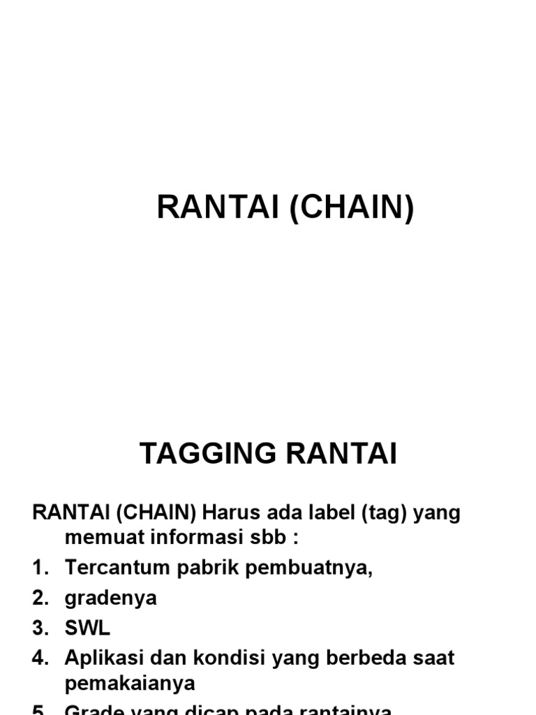 Panduan Ukuran dan SWL Rantai Crane | PDF