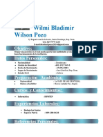 Wilmi Bladimir Wilson Pozo: Objetivo: Datos Personales