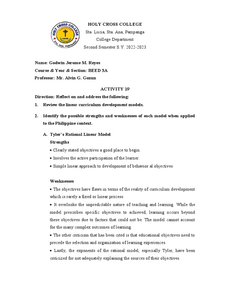 Curriculum Development Models Analysis | PDF | Career & Growth