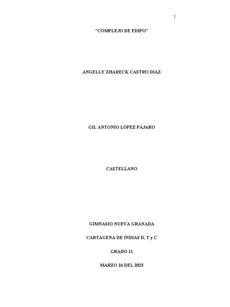 Complejo de Edipo | PDF | Complejo de Edipo | Sicología