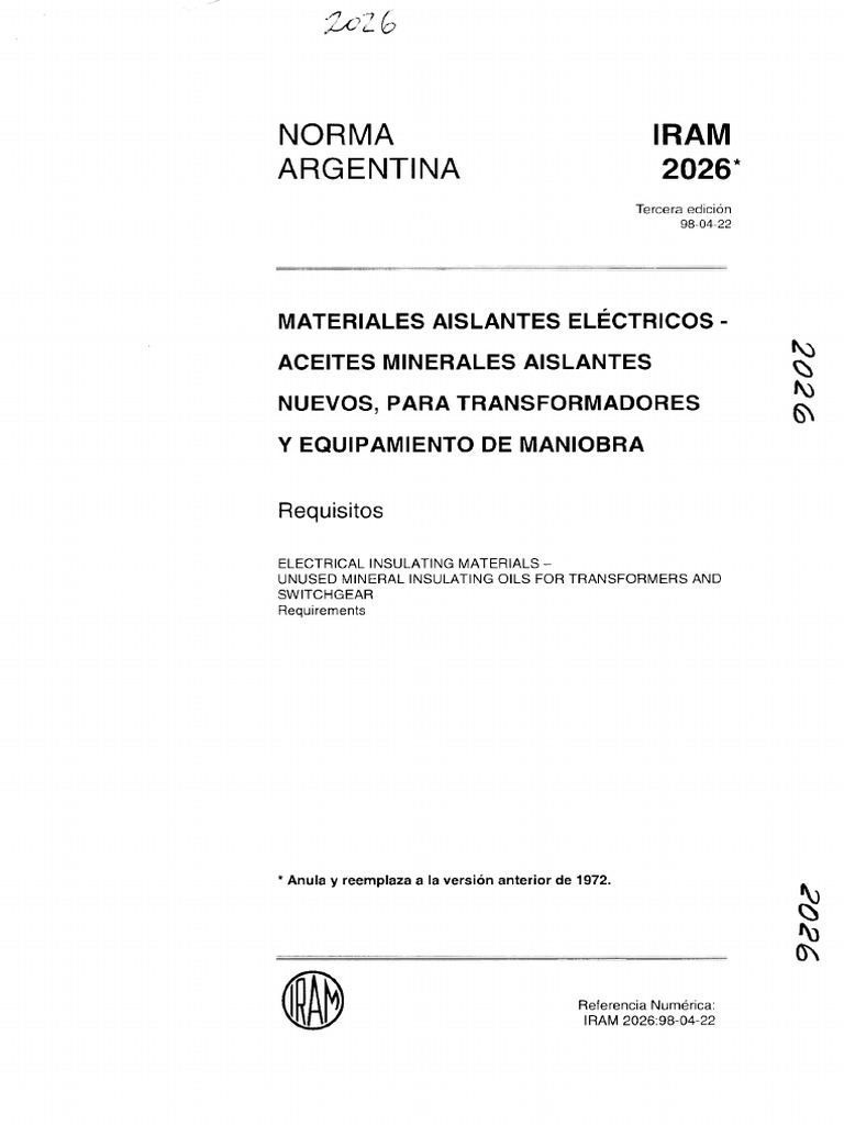 Iram 2026.MaterialesAislantes | PDF