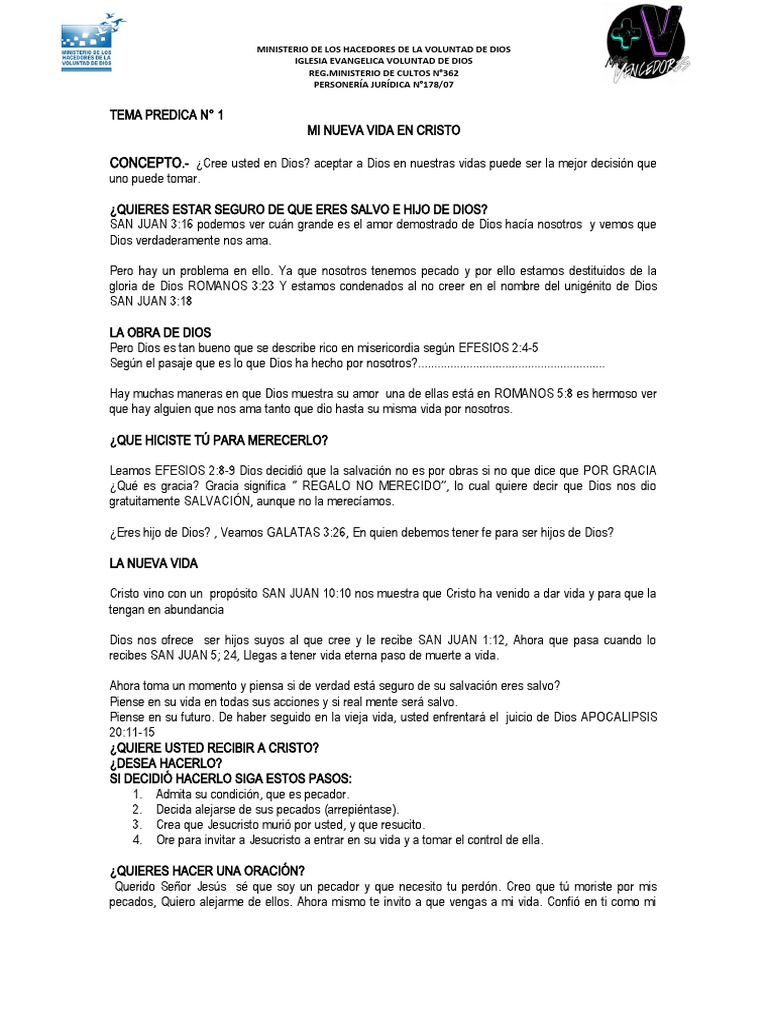 Nueva Vida En Cristo Pdf Cristo Título Pecado