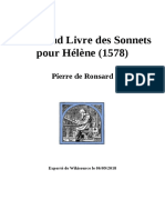 Le Second Livre Des Sonnets Pour Hc3a9lc3a8ne 1578