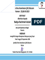 Nadya Rachmah Azizah: Jendela Ilmu Kesehatan (JIK) Educare Nomor: 25/JIK/IX/2021