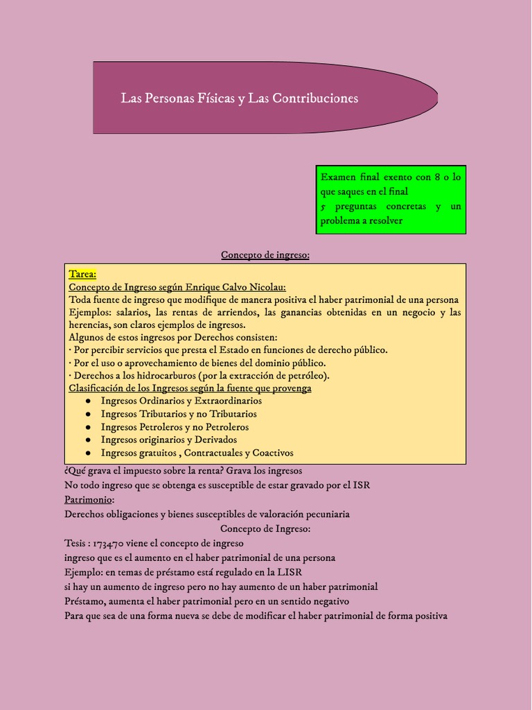Las Personas Fisicas y Las Contribuciones | PDF | Impuestos | Impuesto ...