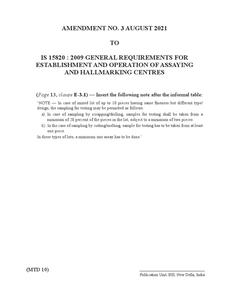 General Requirements Examples