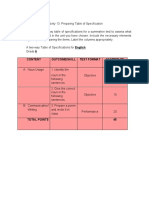 Content Outcome/Skill Test Format Number of Items