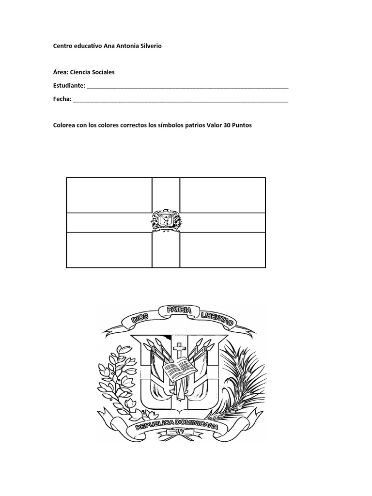 Actividades de Coloreo: Símbolos Patrios RD | PDF