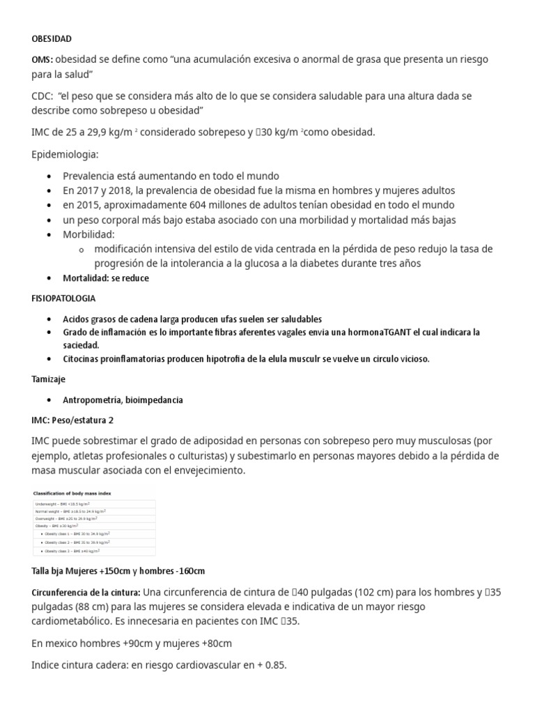Factores y Tratamientos de la Obesidad | PDF | Obesidad | Exceso de peso
