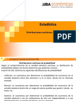 Estadística: Distribuciones Continuas de Probabilidad