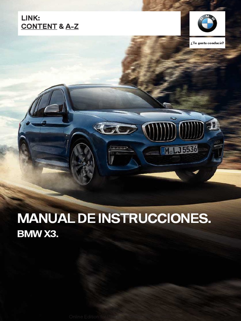 Manual de Instrucciones. BMW X3 PDF Privacidad en