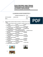 Ulangan Akhir Semester Ii: Pemerintah Provinsi Jawa Tengah Dinas Pendidikan Dan Kebudayaan SLB Negeri Pekalongan