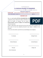 Certificate Declaration Index and Acknowledgement